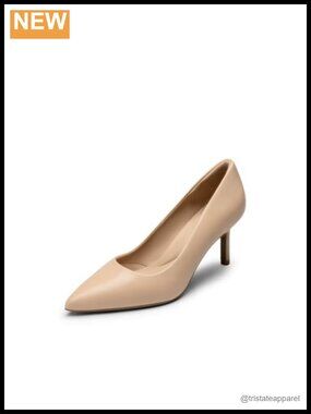 Pointed Toe Slip-On Dress Pumps 2.75-Inch Stiletto Heel Memory Foam